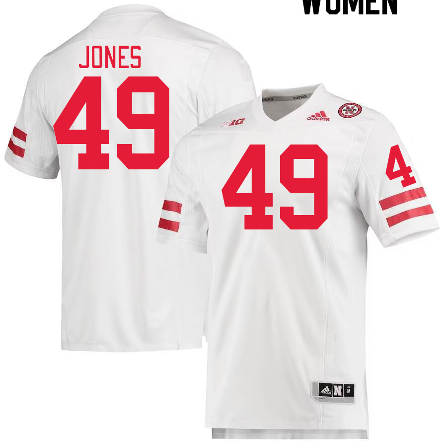 Women #49 Mason Jones Nebraska Cornhuskers College Football Jerseys Stitched Sale-White